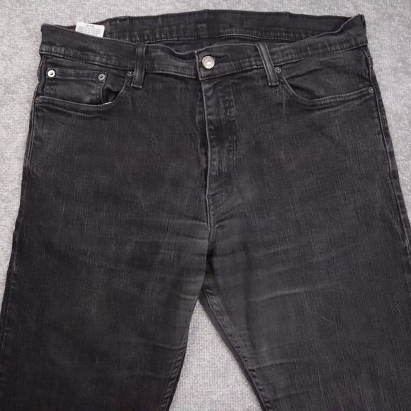 VTG Y2K Levi's 514 Straight Leg Classic Fit 38x30 Dark Wash Black Denim Jeans - Picture 10 of 13